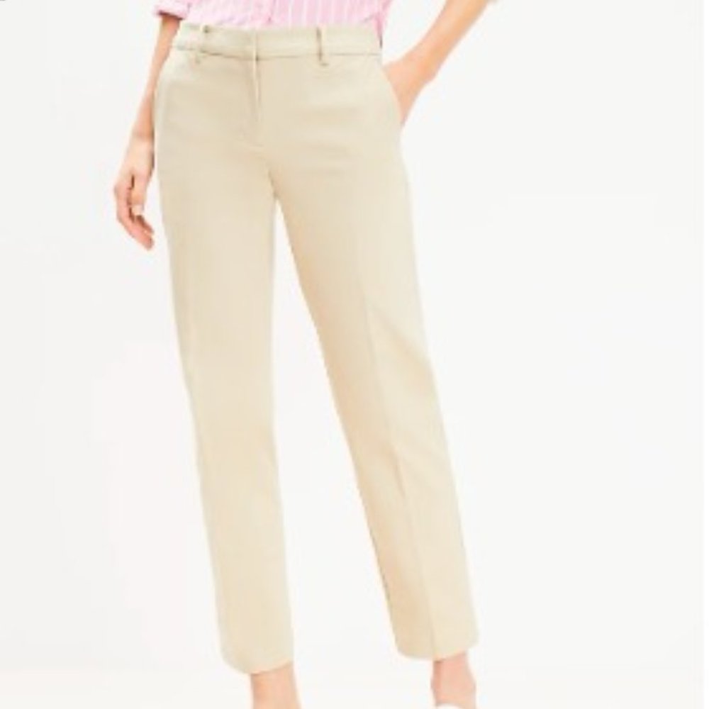 LOFT Tan Riviera Slim Pants